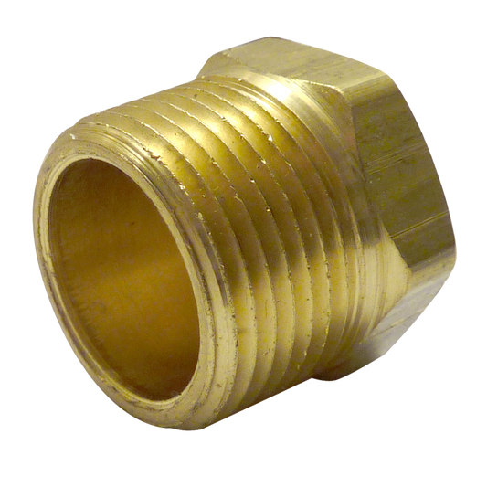 Hex Head Plug, Brass, 1/8 NPT, Cored