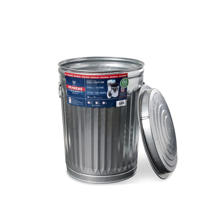Poubelle galvanisée, 20GAL/75L, avec couvercle