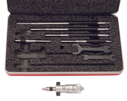 Solid-Rod Inside Micrometer Set With Case 2-8" Range .001"