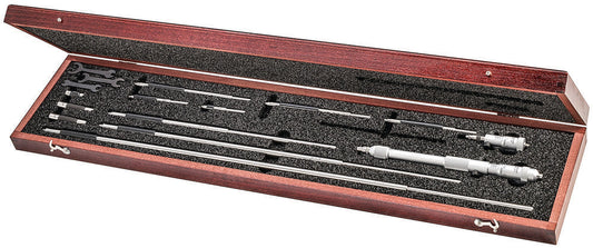 Solid-Rod Inside Micrometer Set With Case 2-32" Range .001"