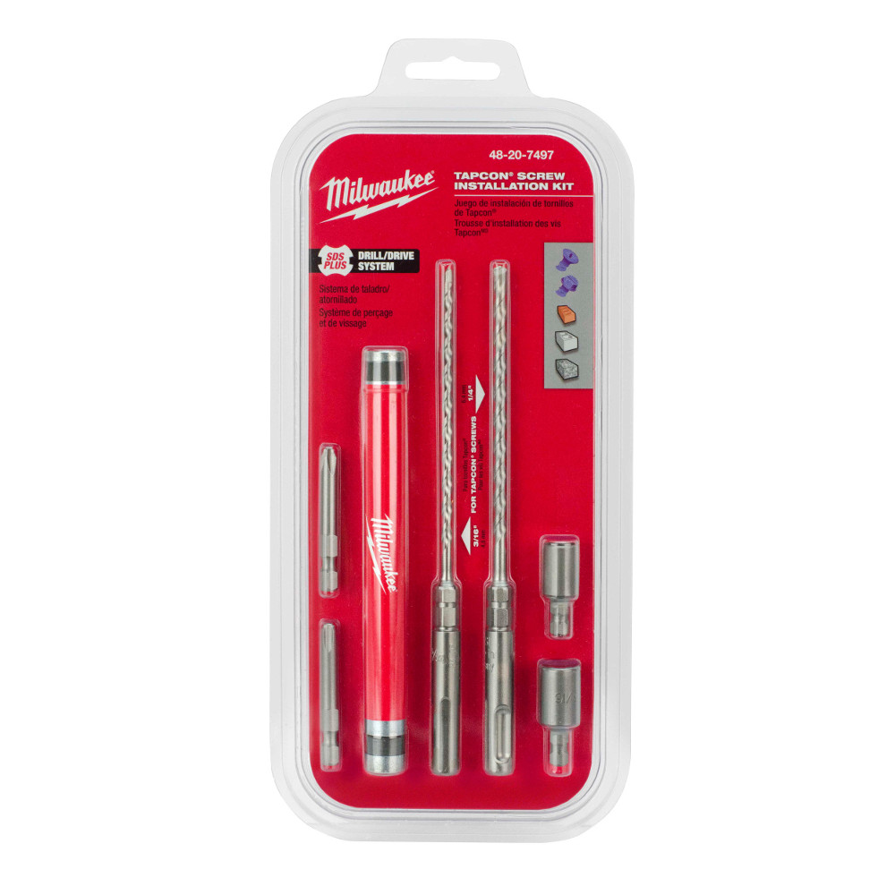 7 PC SDS Plus M/2™ 2-Cutter Concrete Screw Install Kit