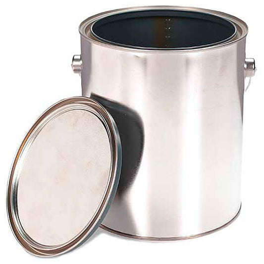 Pot de peinture vide avec couvercle et anse, métal, réutilisable, 3,78 L