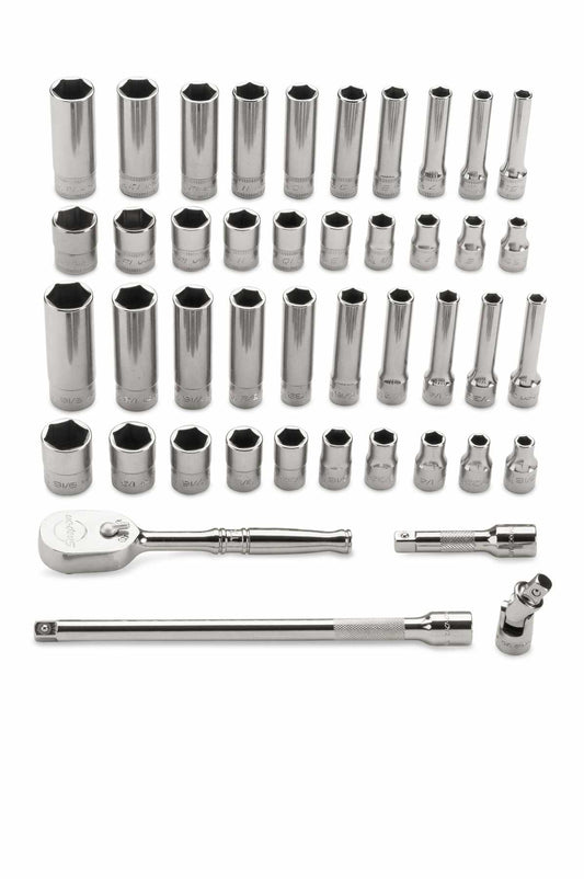 44 pc 1/4" Drive 6-Point Metric/ SAE General Service Set (Red)