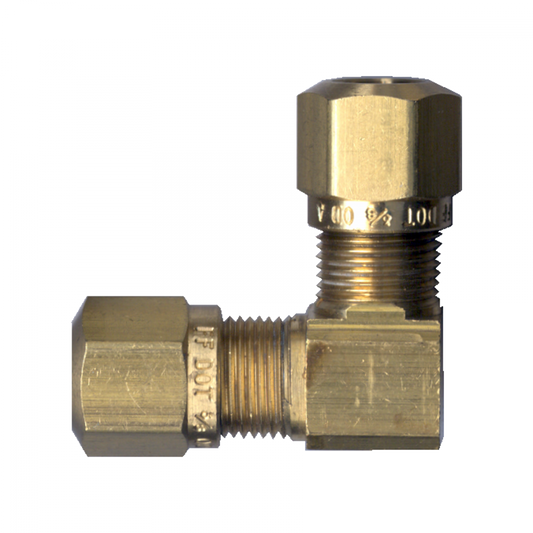 D.O.T. Air Brake J844D Tube 90° Union Elbow, Brass, 1/2 Tube