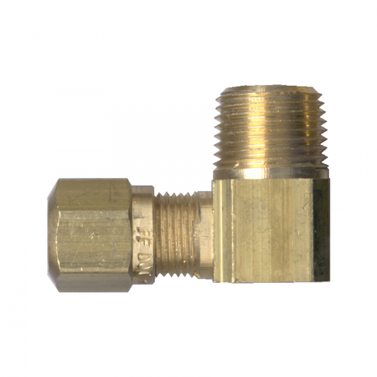 D.O.T. Air Brake J844D Tube 90° Male Pipe Elbow, Brass, 3/8 Tube X 1/8 Pipe