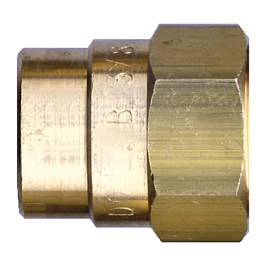 D.O.T. Nut For Rubberhose, Brass, 3/8
