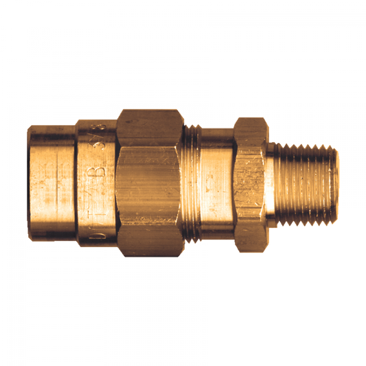 D.O.T. Coupler Assembly For Rubberhose, Brass, 3/8 Hose