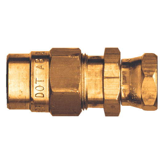 D.O.T. Coupler Assembly Swivel For Rubberhose, Brass, 3/8 Hose x 1/4 Pipe