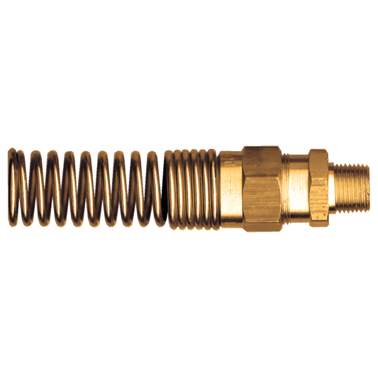 D.O.T. Coupler Assembly With Spring For Rubberhose, Brass, 3/8 Hose x 3/8 Pipe