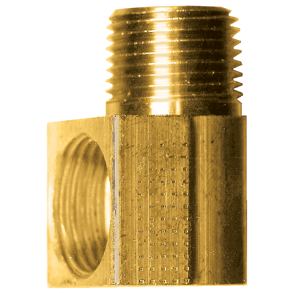 90° SAE 45° Inverted Flare Male Pipe Elbow, Brass, 1/8 Tube X 1/8 Male Pipe