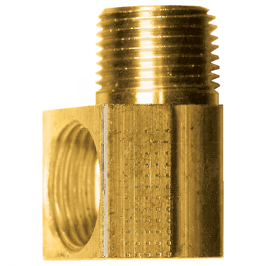 90° SAE 45° Inverted Flare Male Pipe Elbow, Brass, 1/8 Tube X 1/8 Male Pipe