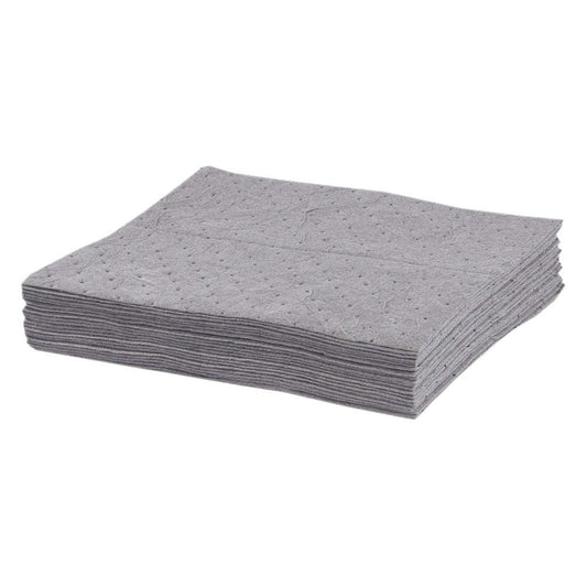 Spilkleen, tampon absorbant, gris, polypropylène, perforé, 15" x 18", 100/balle