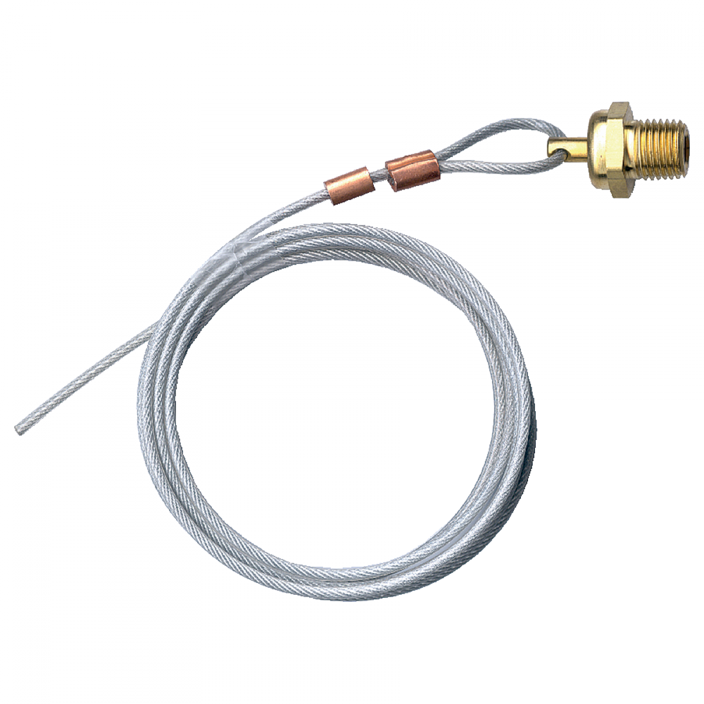 Air Tank Drain Valve, Plastic Coated Steel, 1/4 Male Pipe, 60" Cable