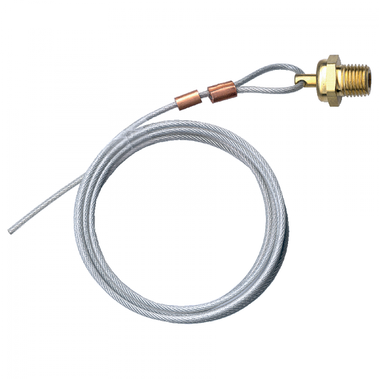 Air Tank Drain Valve, Plastic Coated Steel, 1/4 Male Pipe, 60" Cable