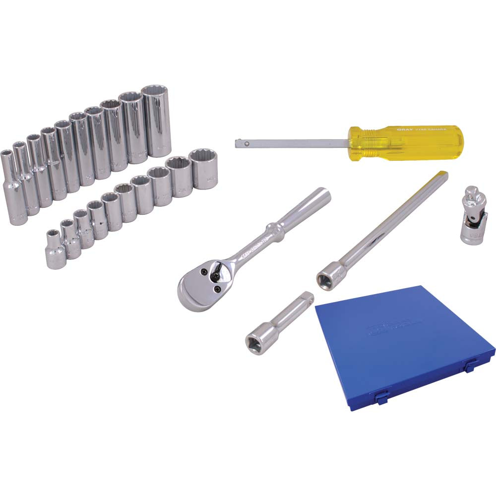 Socket Set 1/4" Drive 12 Point 25 Pieces