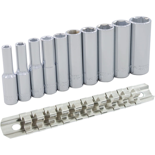 Jeu de douilles profondes - entraînement 1/4", 10 pièces, 6 pans
