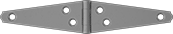 Dull 304 stainless steel strap hinge, 2-1/2" x 6" door leaf, 2-1/2" x 6" frame leaf