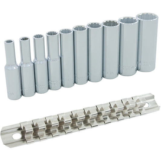 Socket Set - 1/4" Drive, 12 Point, 10 Pieces