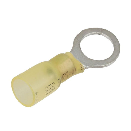 Ring crimp/shrink terminal wire 12-10ga stud 3/8 25/pk