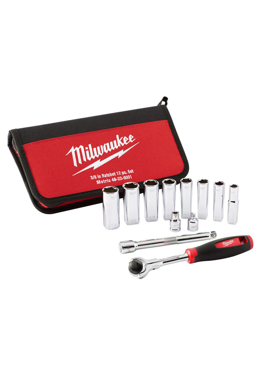 12-piece 3/8 In Drive Metric Socket Set