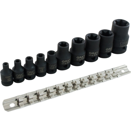 Jeu de douilles - 1/4", 3/8", 1/2", 10 pièces