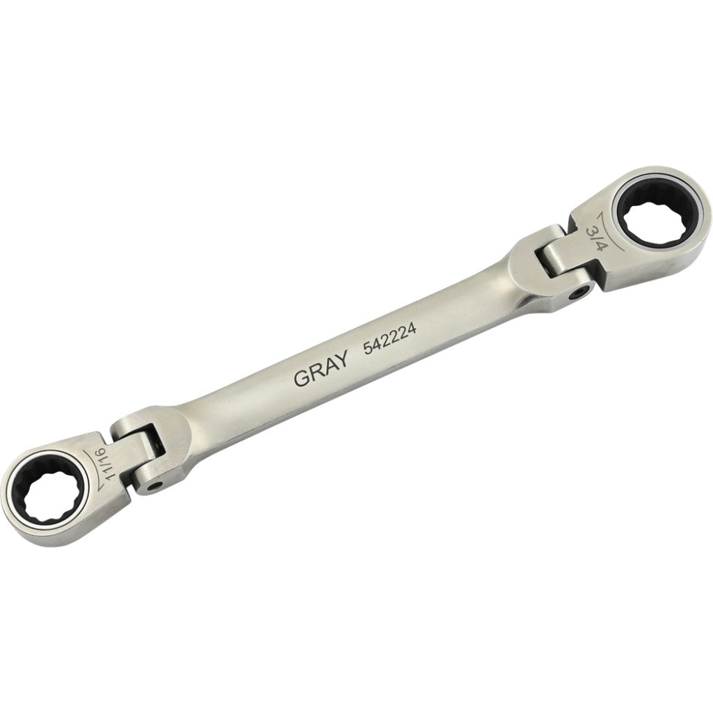 Double Box Wrench - 11/16" x 3/4", Flex Head