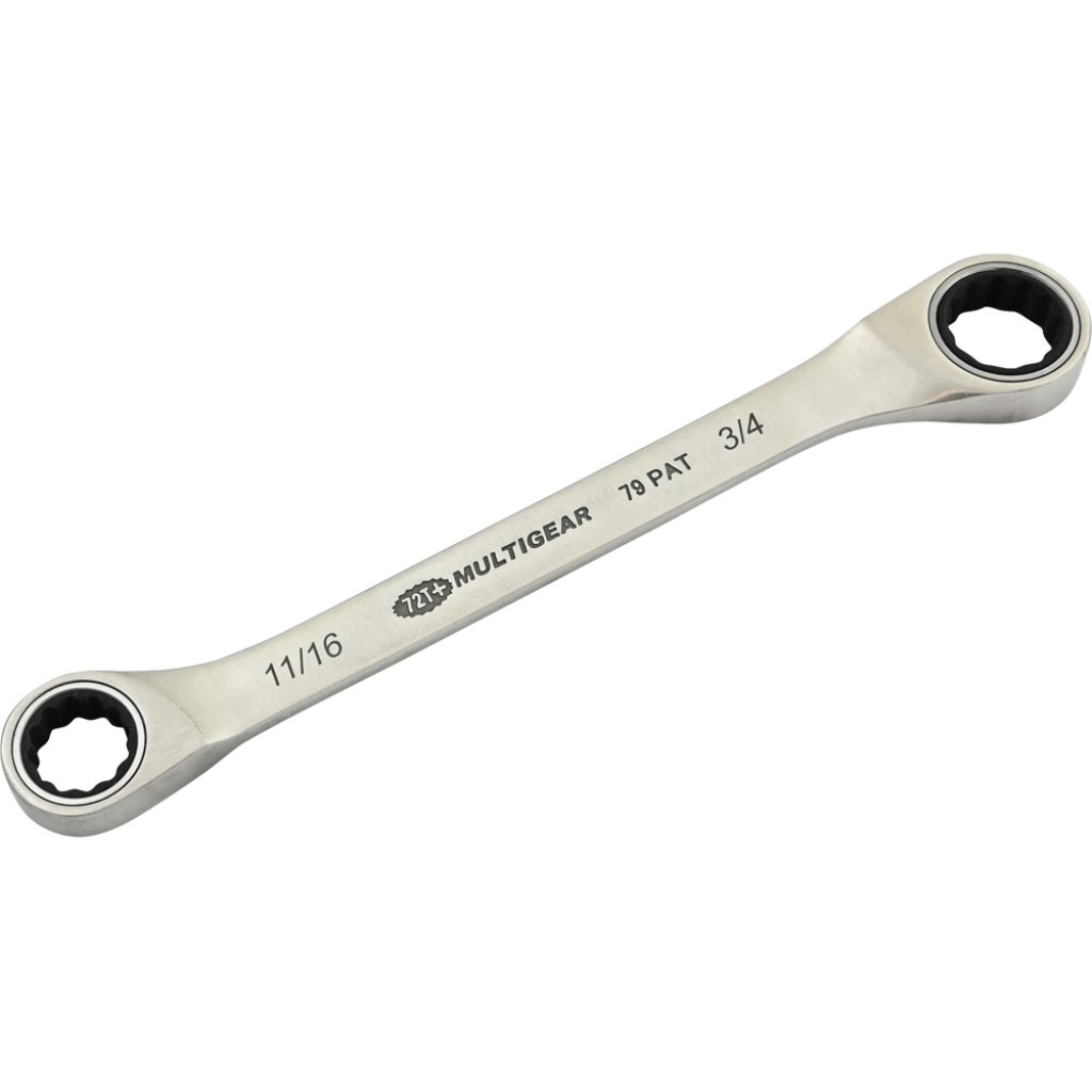 Double Box Wrench - 11/16" x 3/4", Fixed Head