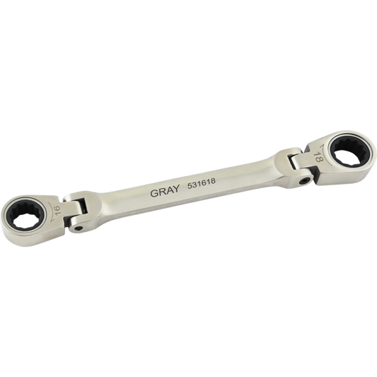 Double Box Wrench - 16 x 18mm, Flex Head