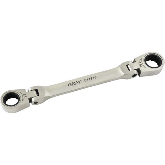 Double Box Wrench - 17 x 19mm, Flex Head