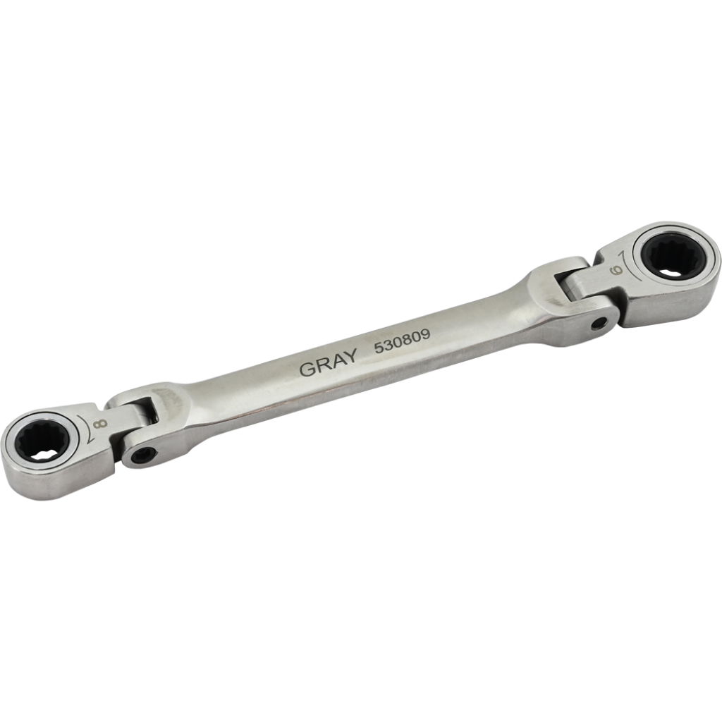 Double Box Wrench - 8 x 9mm, Flex Head