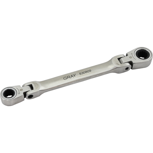 Double Box Wrench - 8 x 9mm, Flex Head