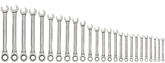 25 Piece Combination Ratcheting Wrench Set, 6 mm to 32 mm