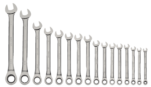16 Piece Combination Ratcheting Wrench Set, 1/4" to 1-1/4"