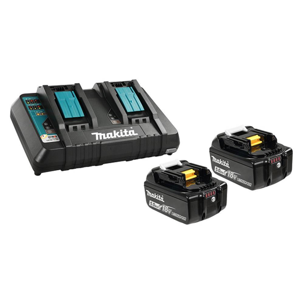 Makita Y-00359 18V LXT® Lithium-Ion Battery and Dual Port Charger Starter Pack (5.0Ah)