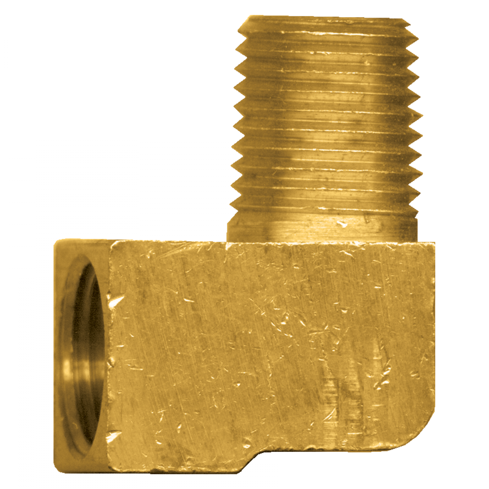 Coude de tuyau mâle à compression à 90° avec manchon fileté, laiton, tube 1/8 x 1/8 NPT