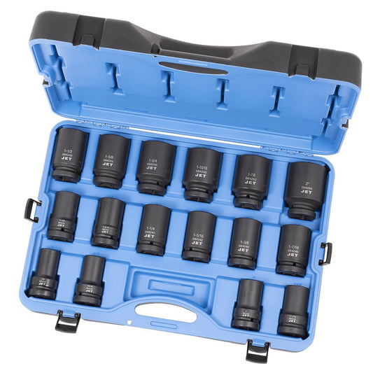 16 PC 1" DR Deep SAE Impact Socket Set - 6 Point