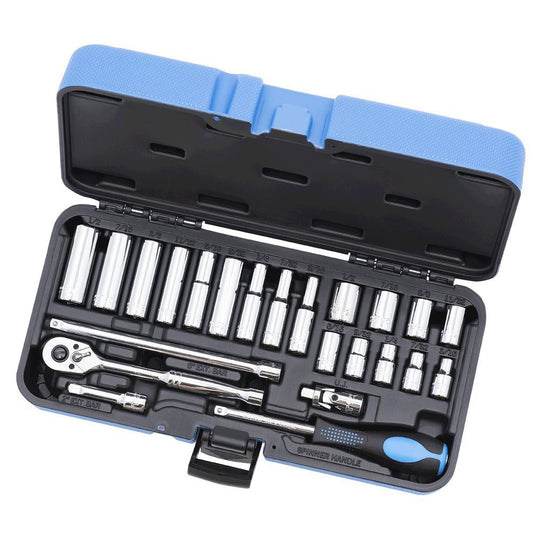 24 PC 1/4" DR SAE Socket Wrench Set - 6 Point