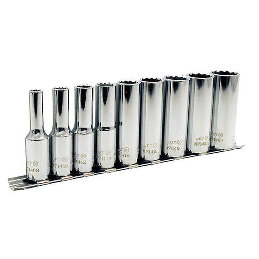 9 PC 3/8" DR Deep SAE Socket Set - 12 Point