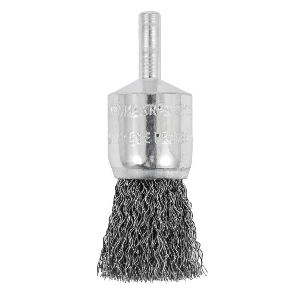 Brosse à extrémité ondulée montée sur tige 3/4 x 1/4"
