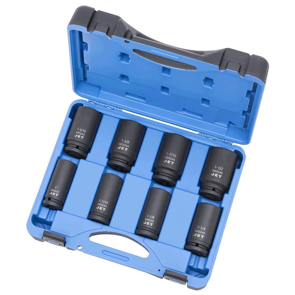 8 PC 3/4" DR Deep SAE Impact Socket Set - 6 Point