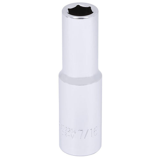 1/2" DR x 7/16" Deep Chrome Socket - 6 Point