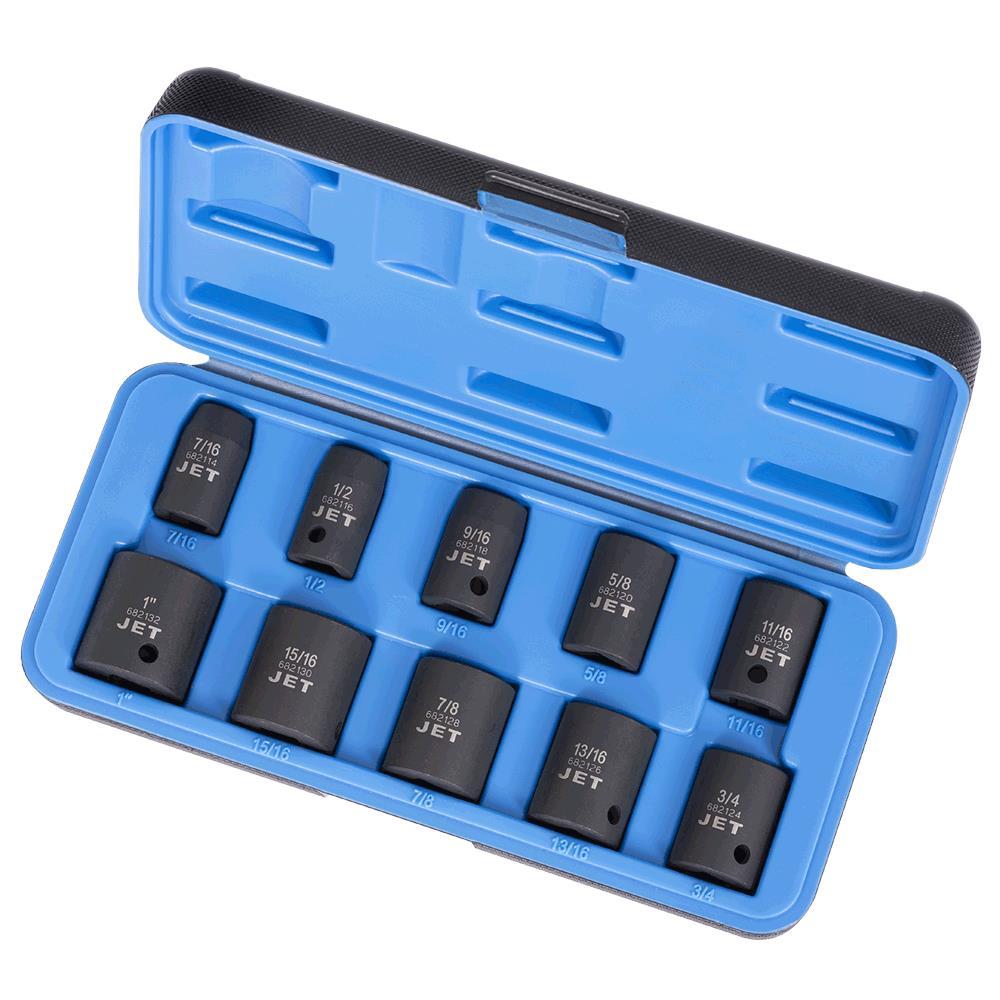 10 PC 1/2" DR SAE Impact Socket Set - 6 Point