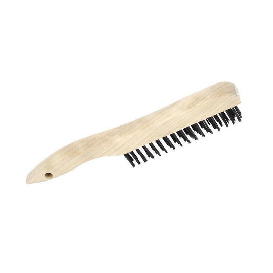 Brosse à gratter à main en fil d'acier au carbone à 4 rangées, avec manche en chaussure
