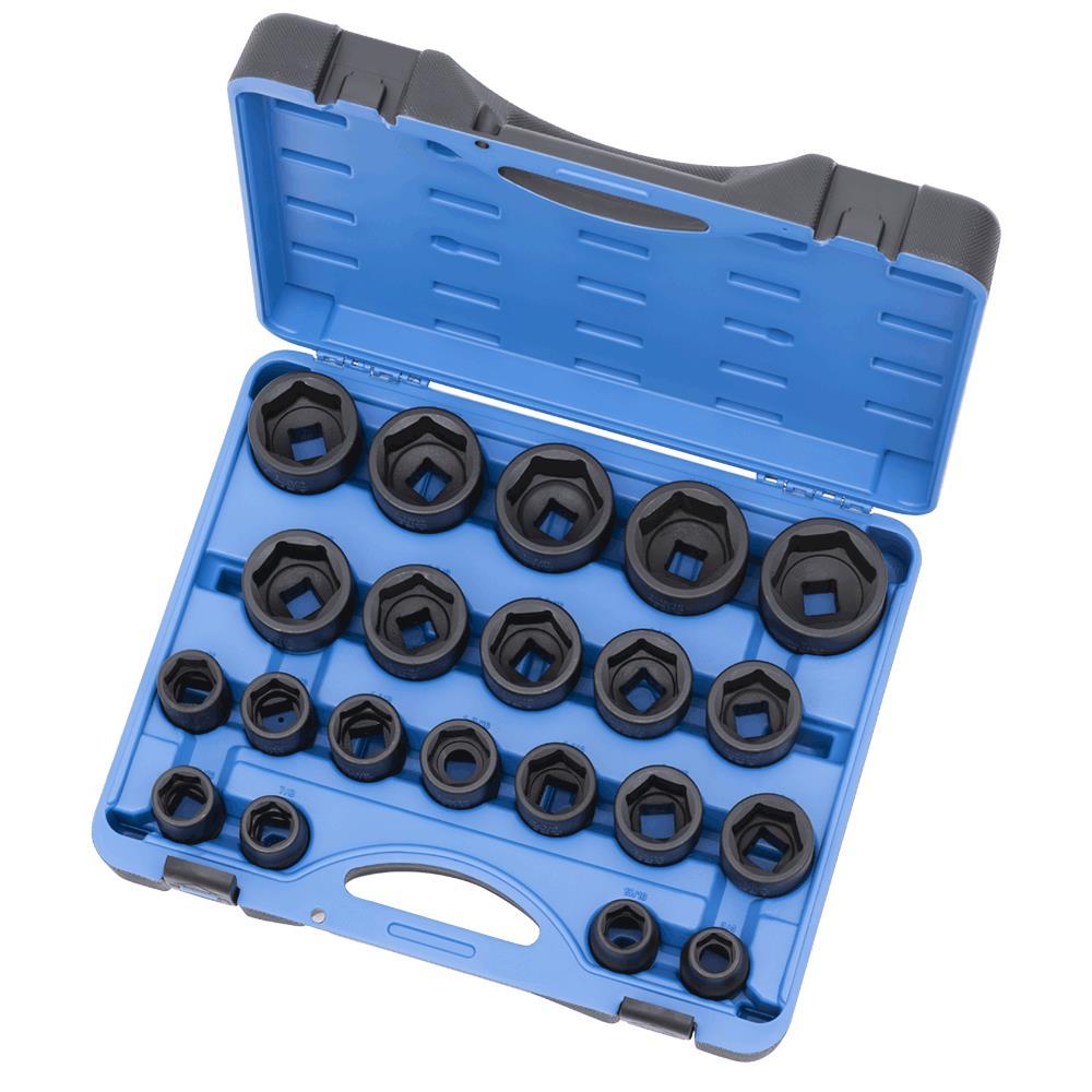 21 PC 3/4" DR SAE Impact Socket Set - 6 Point