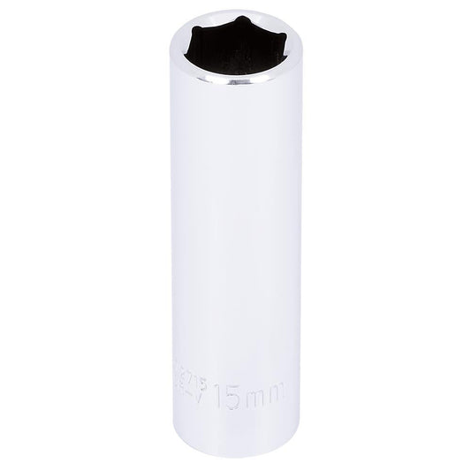 1/2" DR x 15mm Deep Chrome Socket - 6 Point