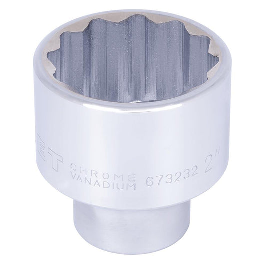 3/4" DR x 2" Regular Chrome Socket - 12 Point