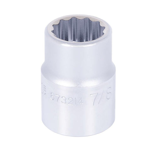 3/4" DR x 7/8" Regular Chrome Socket - 12 Point