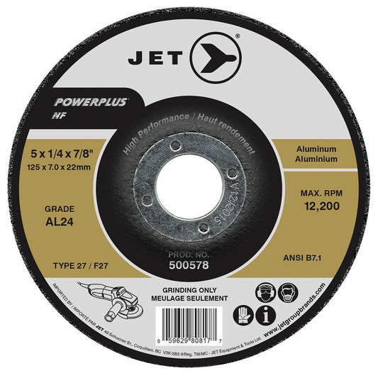 5 x 1/4 x 7/8 AL24 POWERPLUS NF T27 Grinding Wheel