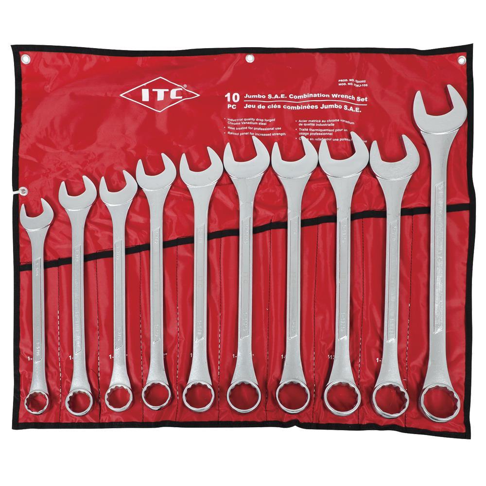 ITC, 10 PC Jumbo SAE Combination Wrench Set