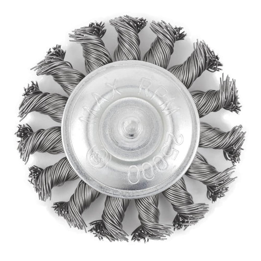 3 x 1/4" Shaft Mounted Knot Twisted Radial Brush